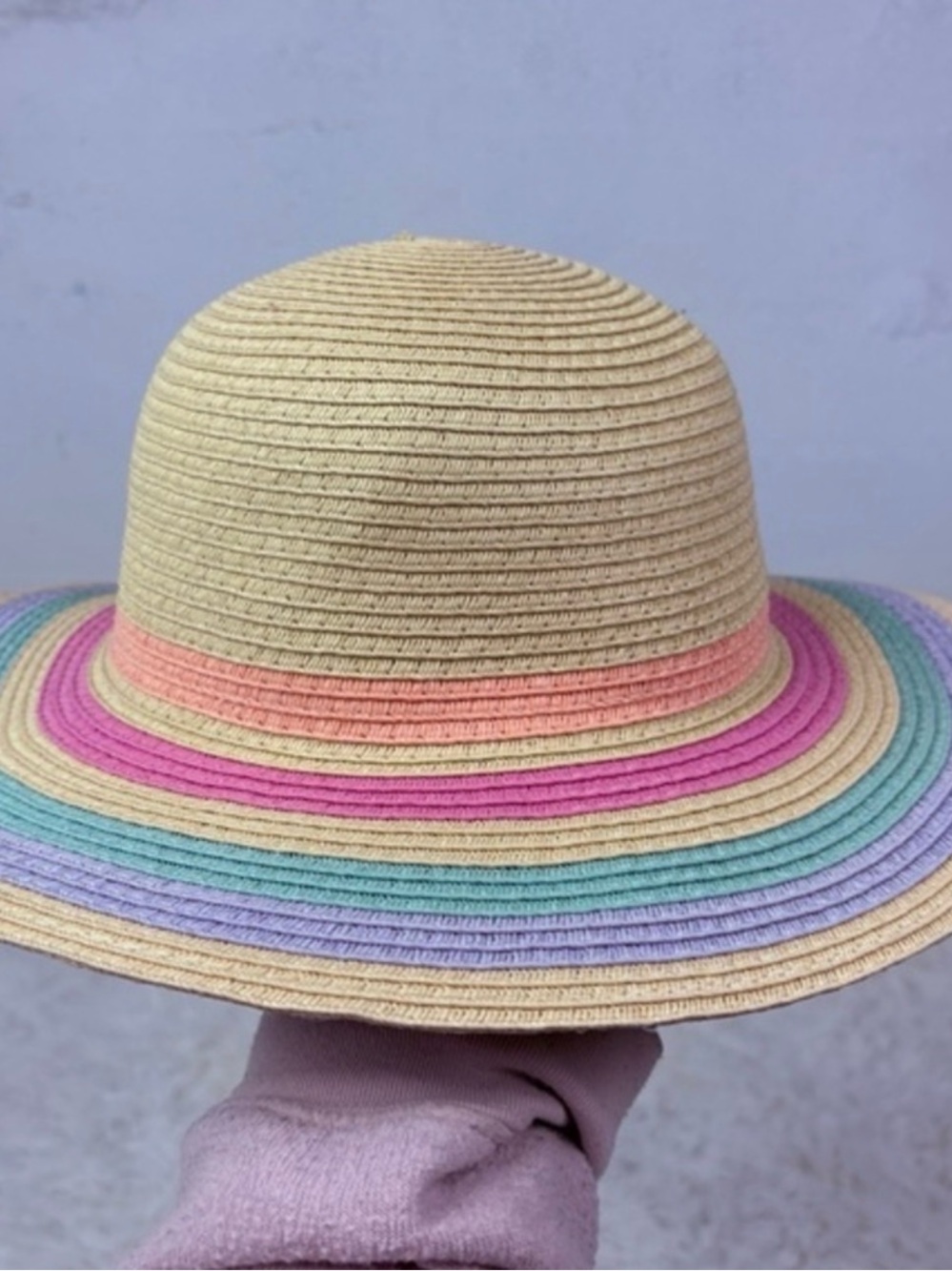 NWT CAPELLI NEW YORK Kids Rainbow straw woven Sun Hat